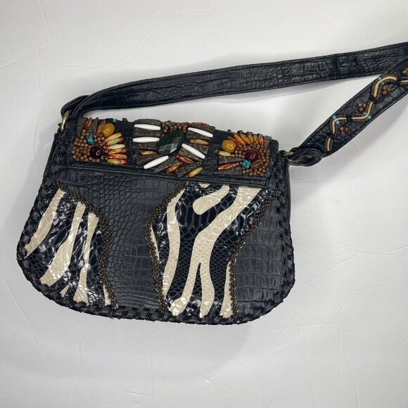 Mary Frances Beaded Bag Animal Zebra Print​​​ - Picture 3 of 14